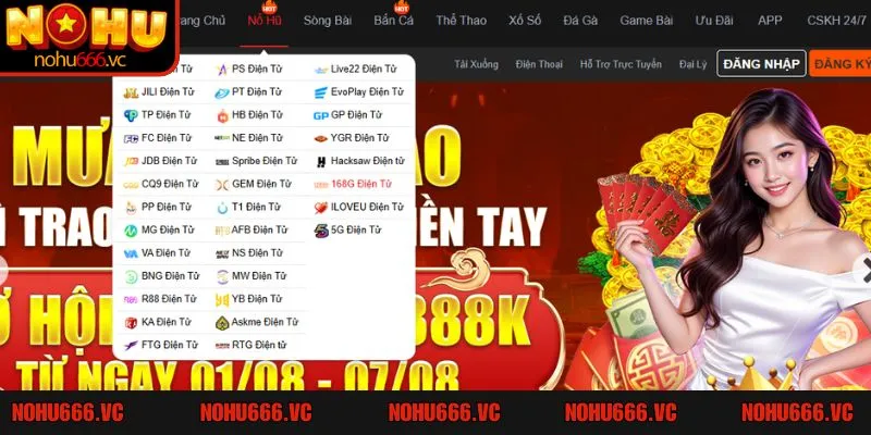 Các nhà phát hành game hàng đầu tại Nohu666