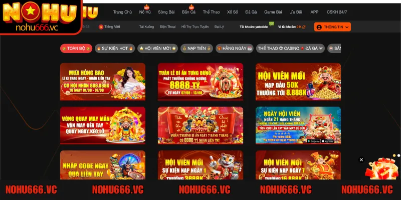 Hướng dẫn chi tiết cách thức nhận khuyến mãi NOHU666 cực chuẩn