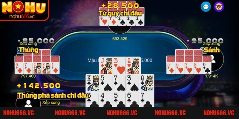 Poker mậu binh game bài trí tuệ, hấp dẫn tại Nohu666 