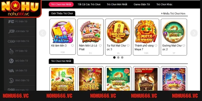 Top game nổ hũ ăn tiền hấp dẫn nên trải nghiệm tại Nohu666 